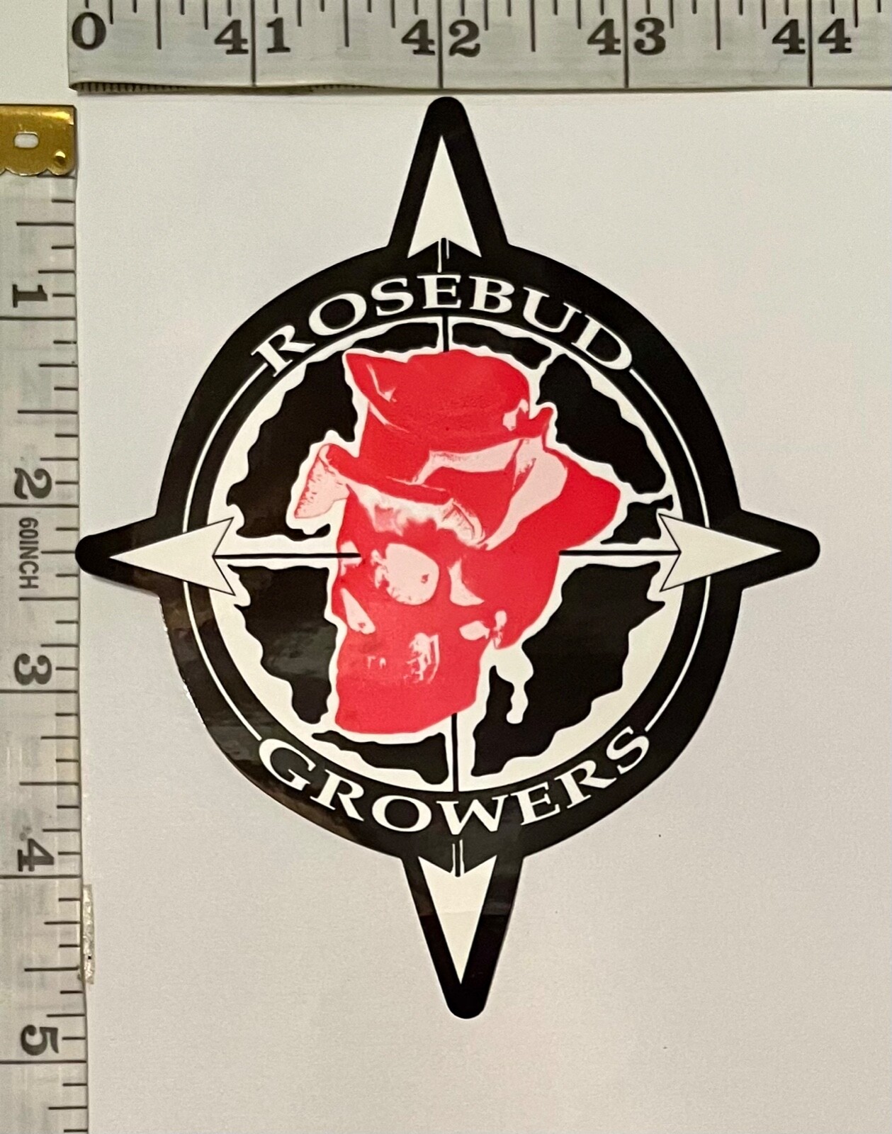 ROSEBUD GROWERS Vinyl Sticker – Oregon, USA Cannabis Industry Advertisement