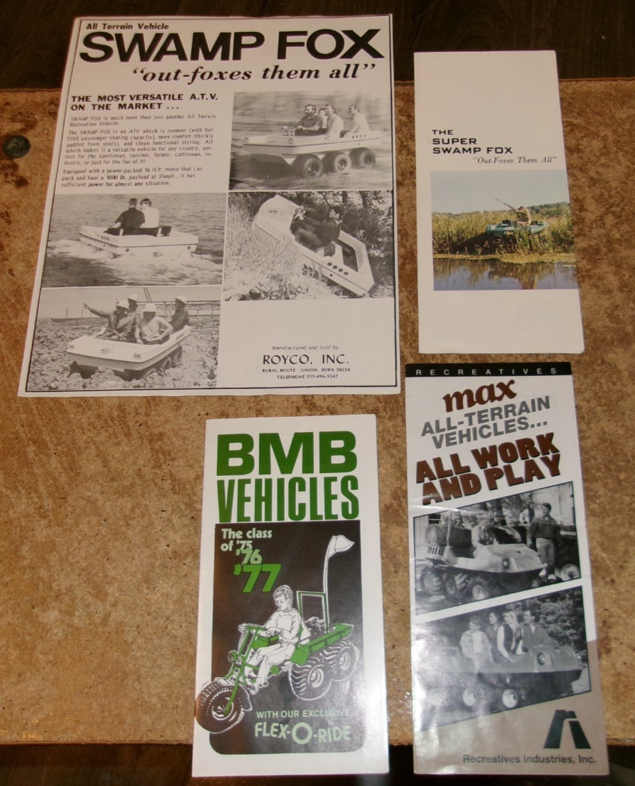 4-lot vintage assorted ATV 1 page brochure and pamphlets very good used