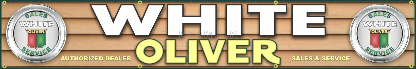 WHITE OLIVER TRACTOR DEALER LETTER SIGN REMAKE CUSTOM BANNER MURAL 12&Prime; x 72&Prime;