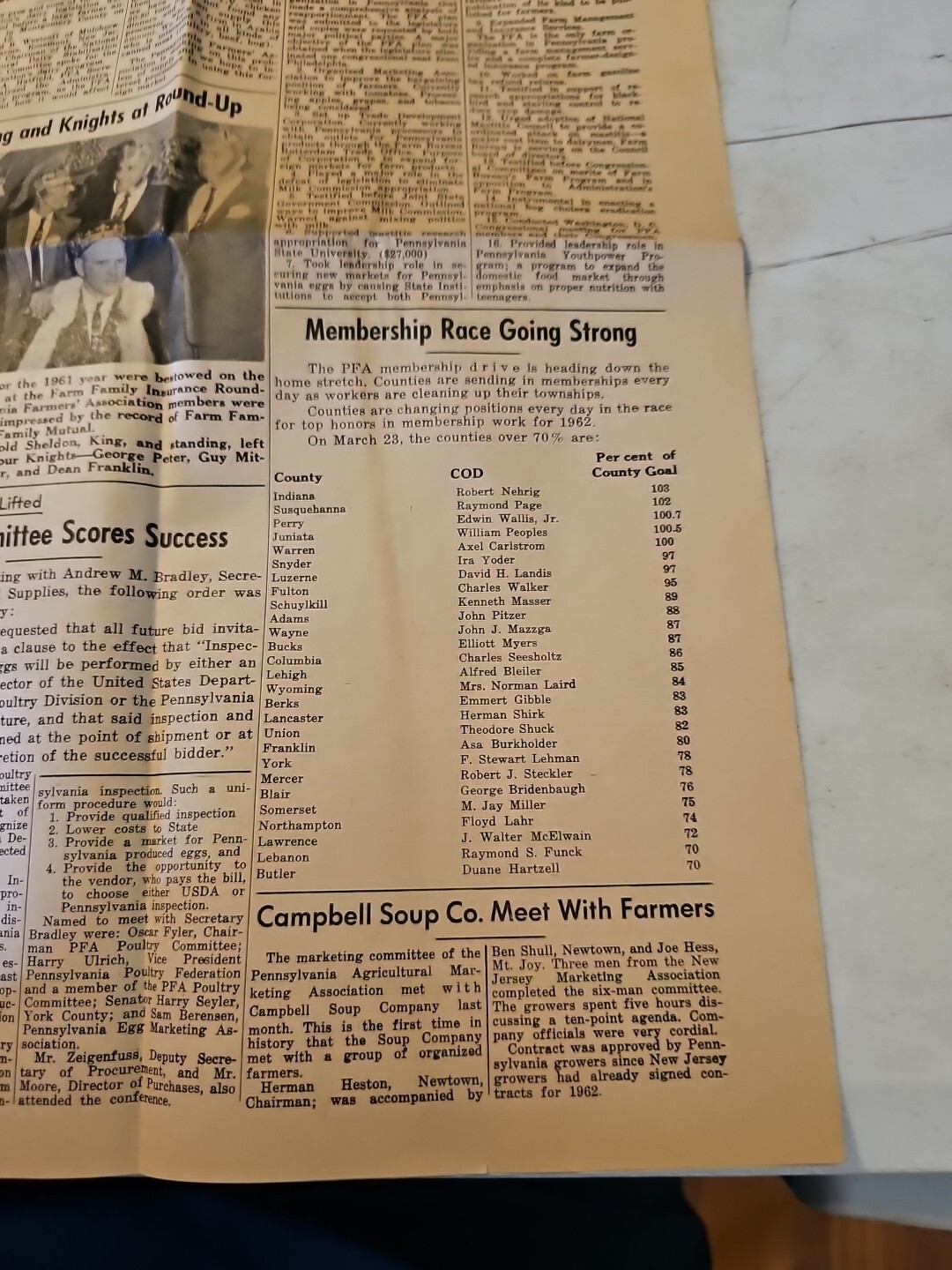 The Voice Of Organized Agriculture Newspaper April 1962. Pennsylvania Farmers