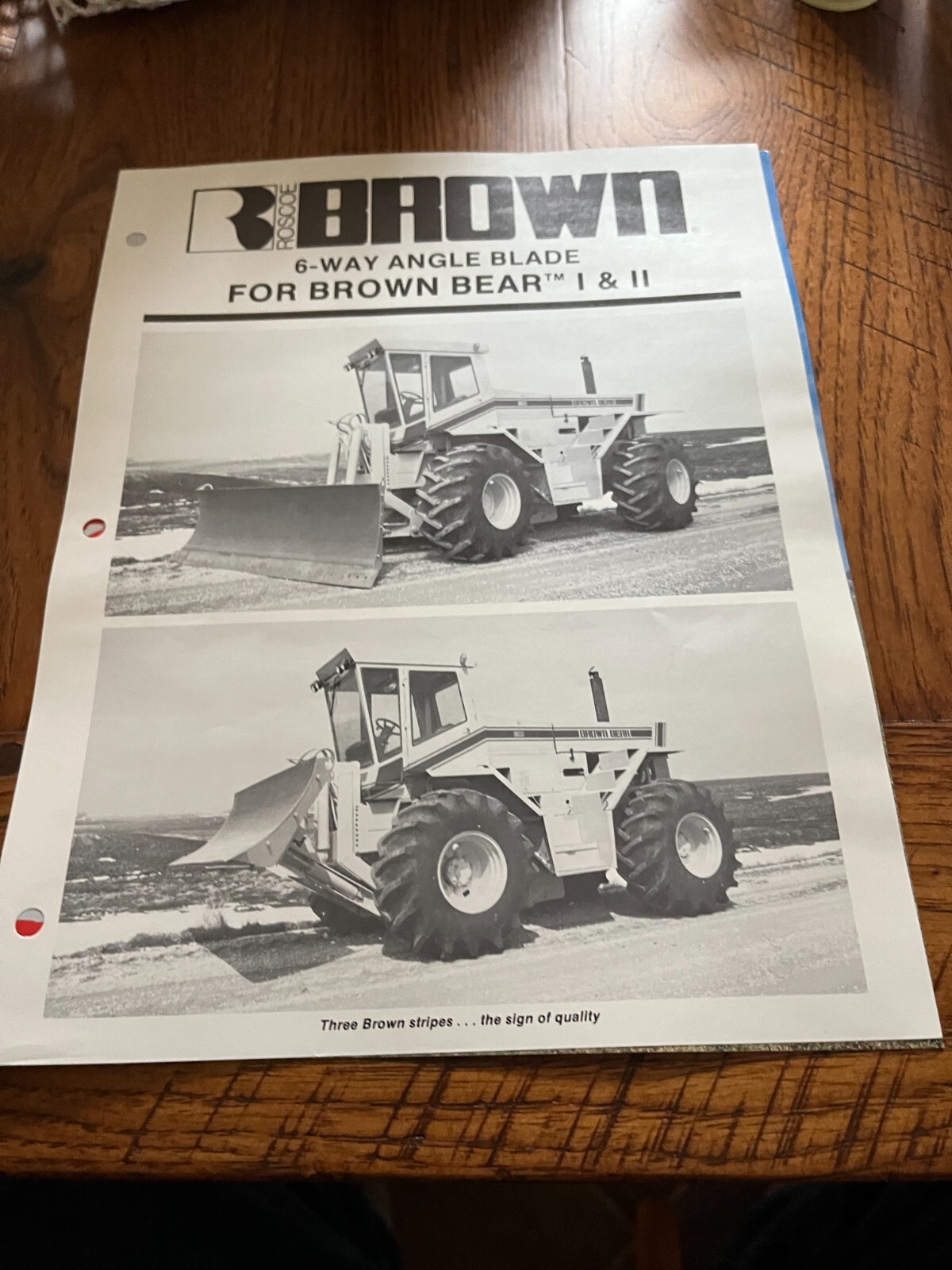 Roscoe Brown 6 Way Angle Blade For Brown Bear i & II Tractor Brochure FCCA