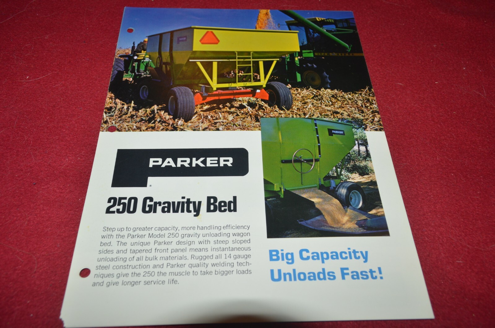 Parker 250 Gravity Beds Wagons Box Brochure FCCA