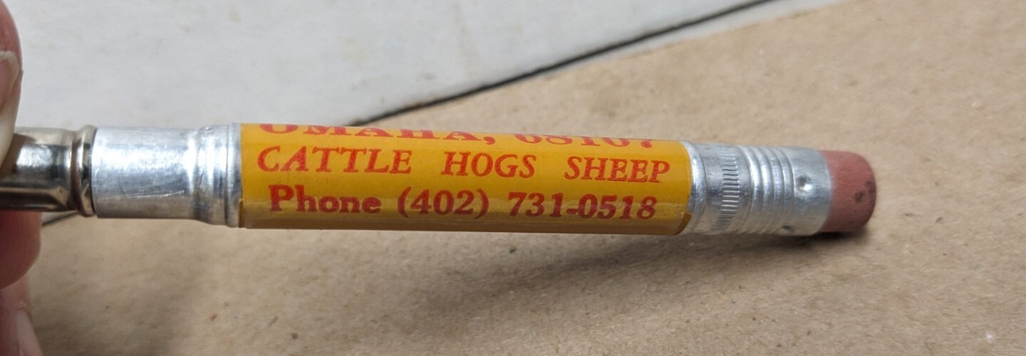 Vintage Ralston Livestock Commission Co Omaha Nebraska NE Bullet Pencil