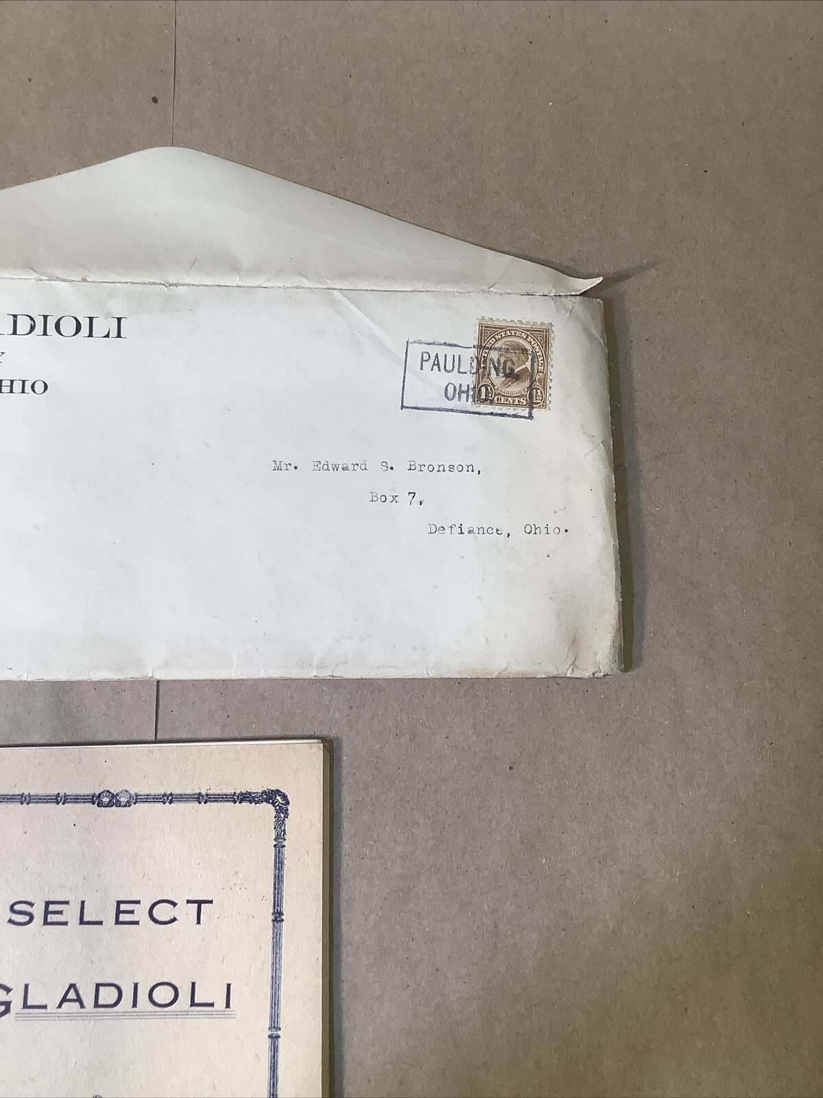 1928 Gladiola Pricing List Henry Petty Paulding Ohio INV-P0372