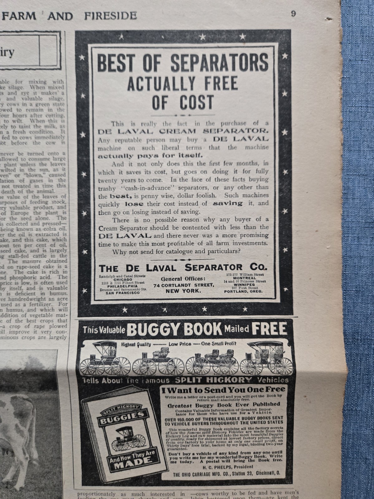 Farm & Fireside Newspaper May 10 1907 Articles News Humor Fashion Ads
