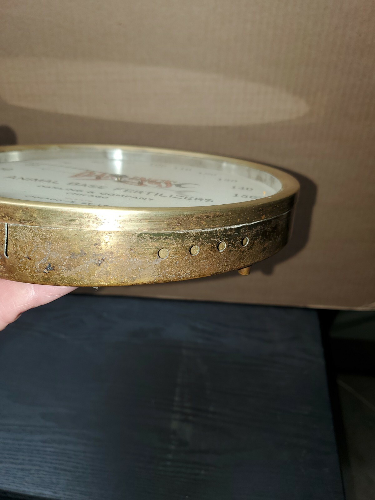 Vintage Darling’s Animal Base Fertilizer Round Thermometer Chicago St. Louis