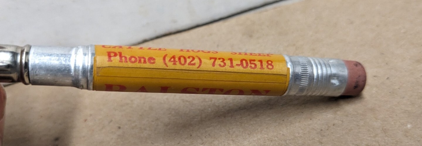 Vintage Ralston Livestock Commission Co Omaha Nebraska NE Bullet Pencil