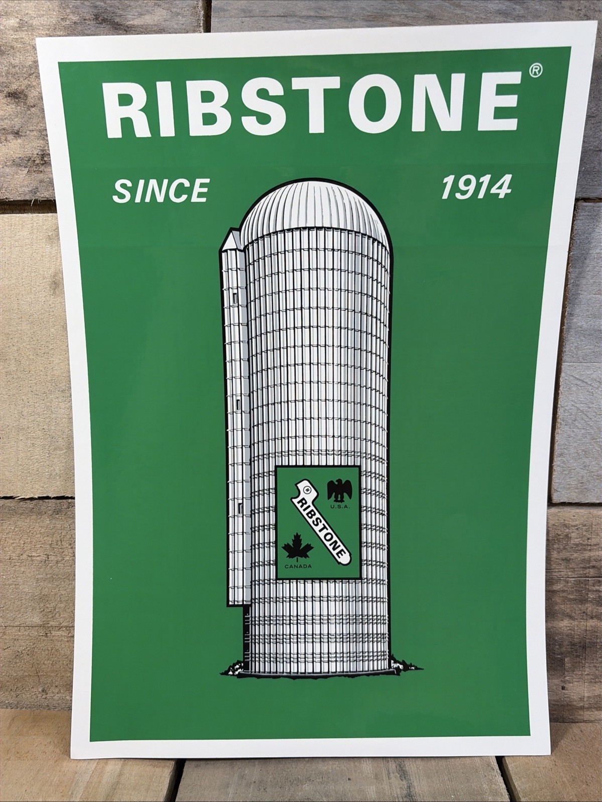 Vintage Ribstone Farm Silo Sticker Decal Since 1914 USA Canada NOS