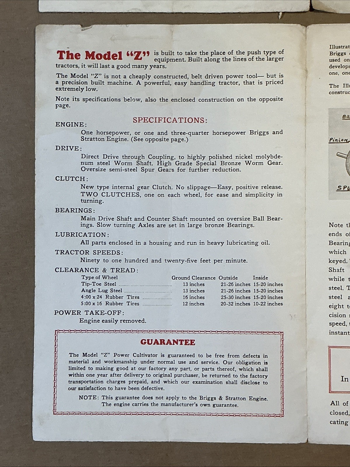 Vintage 1940s Power Model Z Brochure Price Lists And Letter INV-P1026