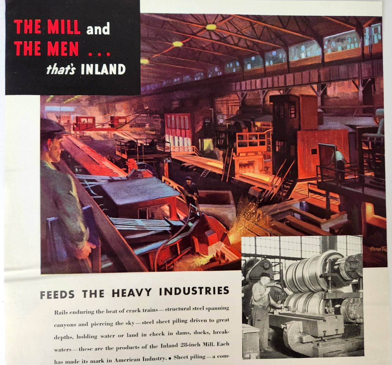 Sheet Piling Inland Steel Mill Industry Chicago IL Vtg 1935 Magazine Print Ad