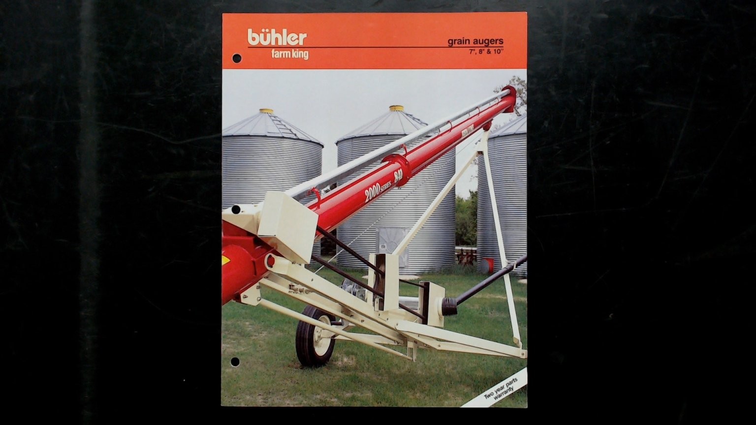 Buhler Farm King Grain Augers Brochure 7-10 Inch Red White 1980s