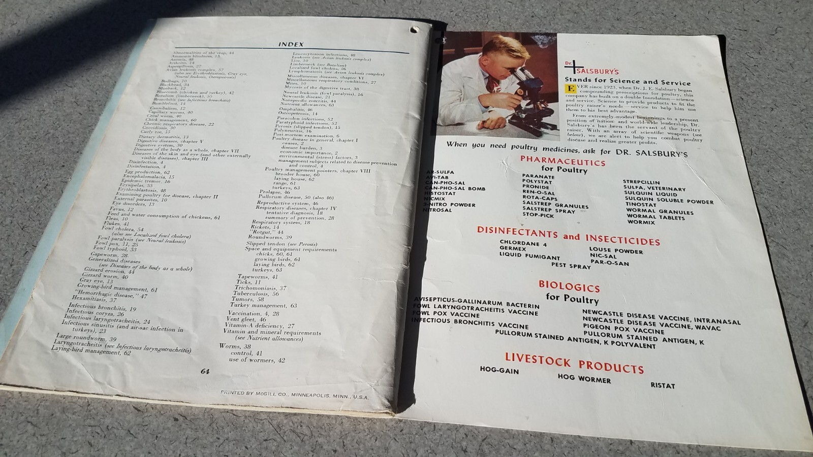 1955 Dr Salsbury&rsquo;s Manual of Poultry Chicken Diseases 64 Pages