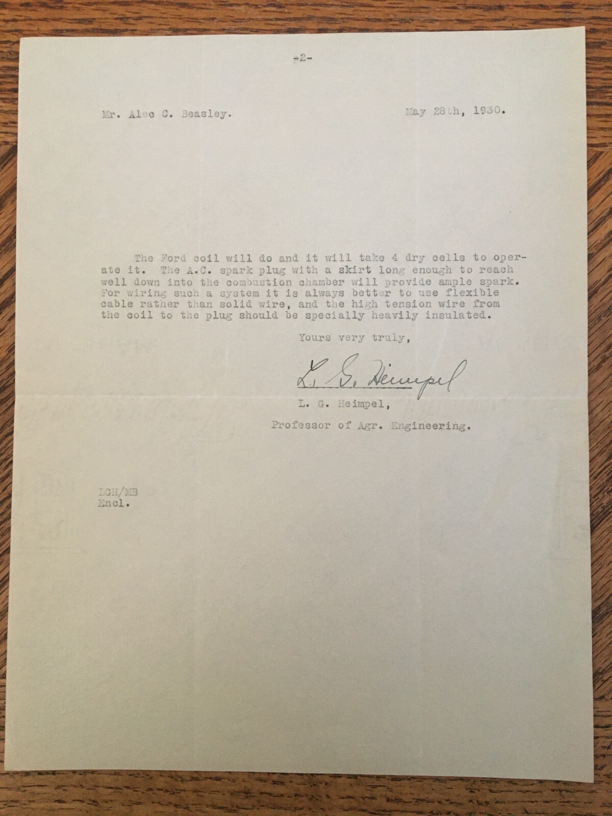 Ford Coil Plug Repair Farm Machinery Letter Receipt 1930 Kelowna BC Cattle Ranch