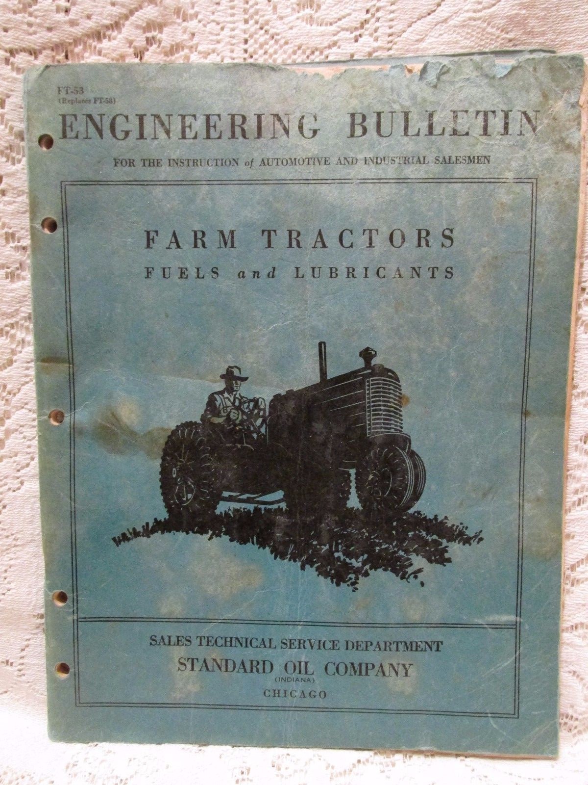 Vintage Engineering Bulletin « Farm Tractors Lubricants » Standard Oil