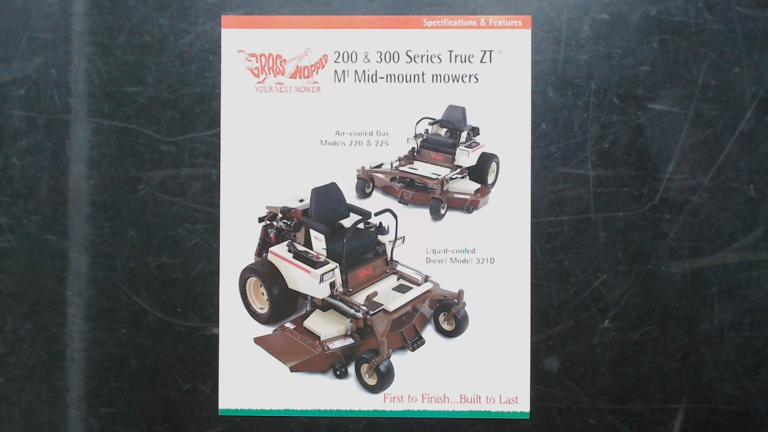 Grasshopper 200 & 300 Series M1 Mid-Mount Mowers Brochure Vintage