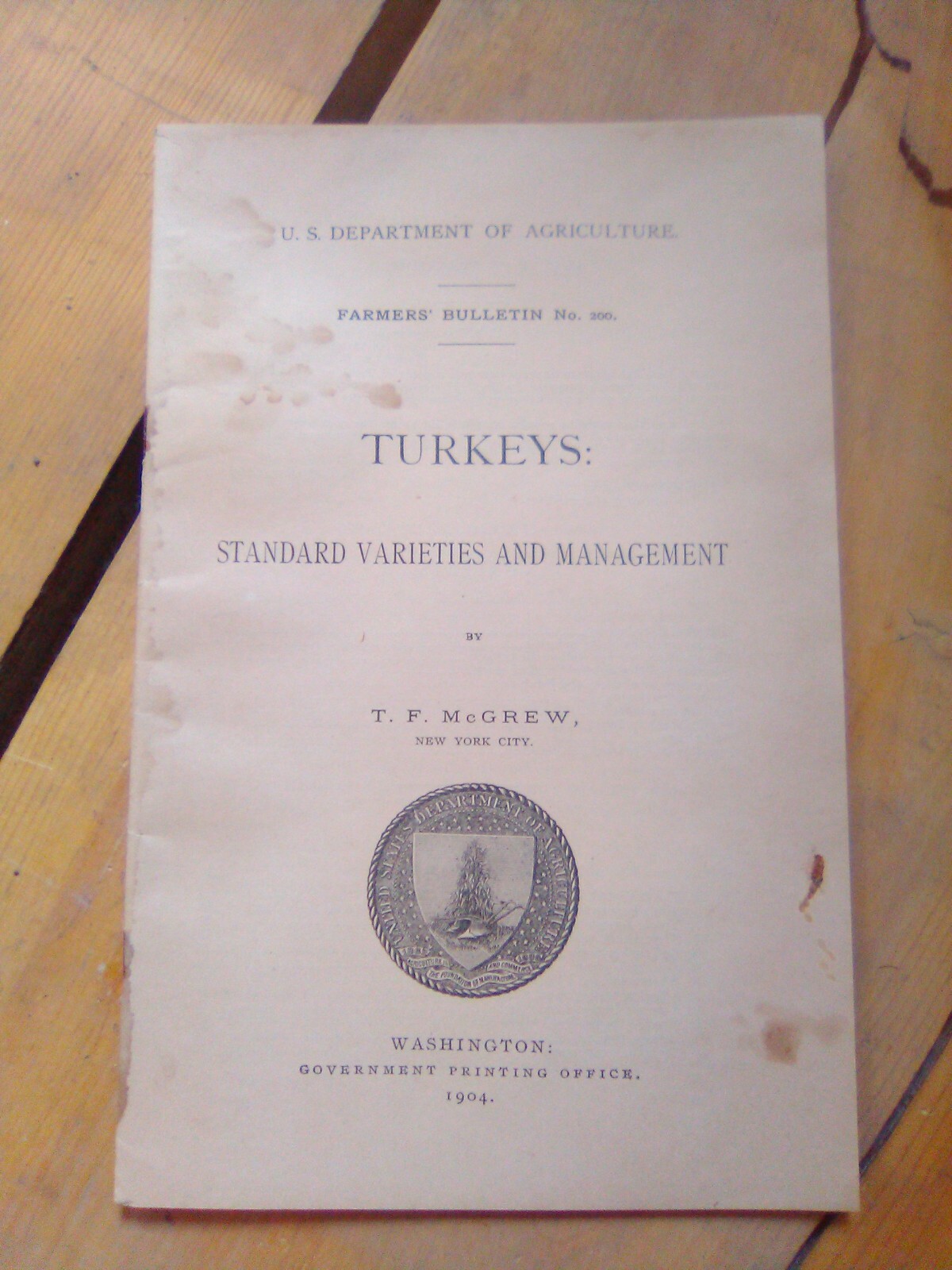USDA-Farmers Bulletins from 1896 to 1907 curing tabacco,turkeys, etc