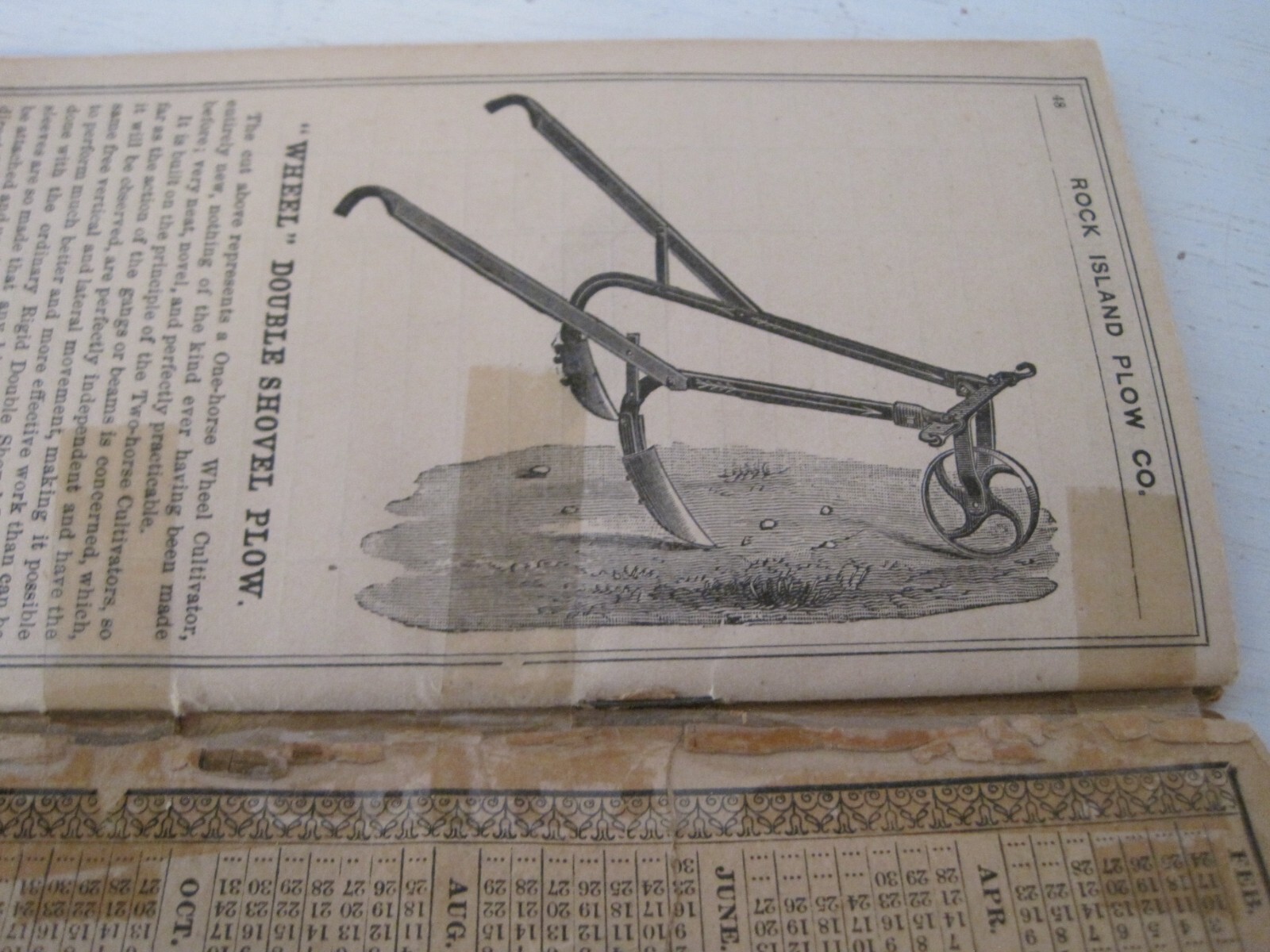 1889 Rock Island Plow Co Annual Farmers Pocket Companion Agricultural Implements