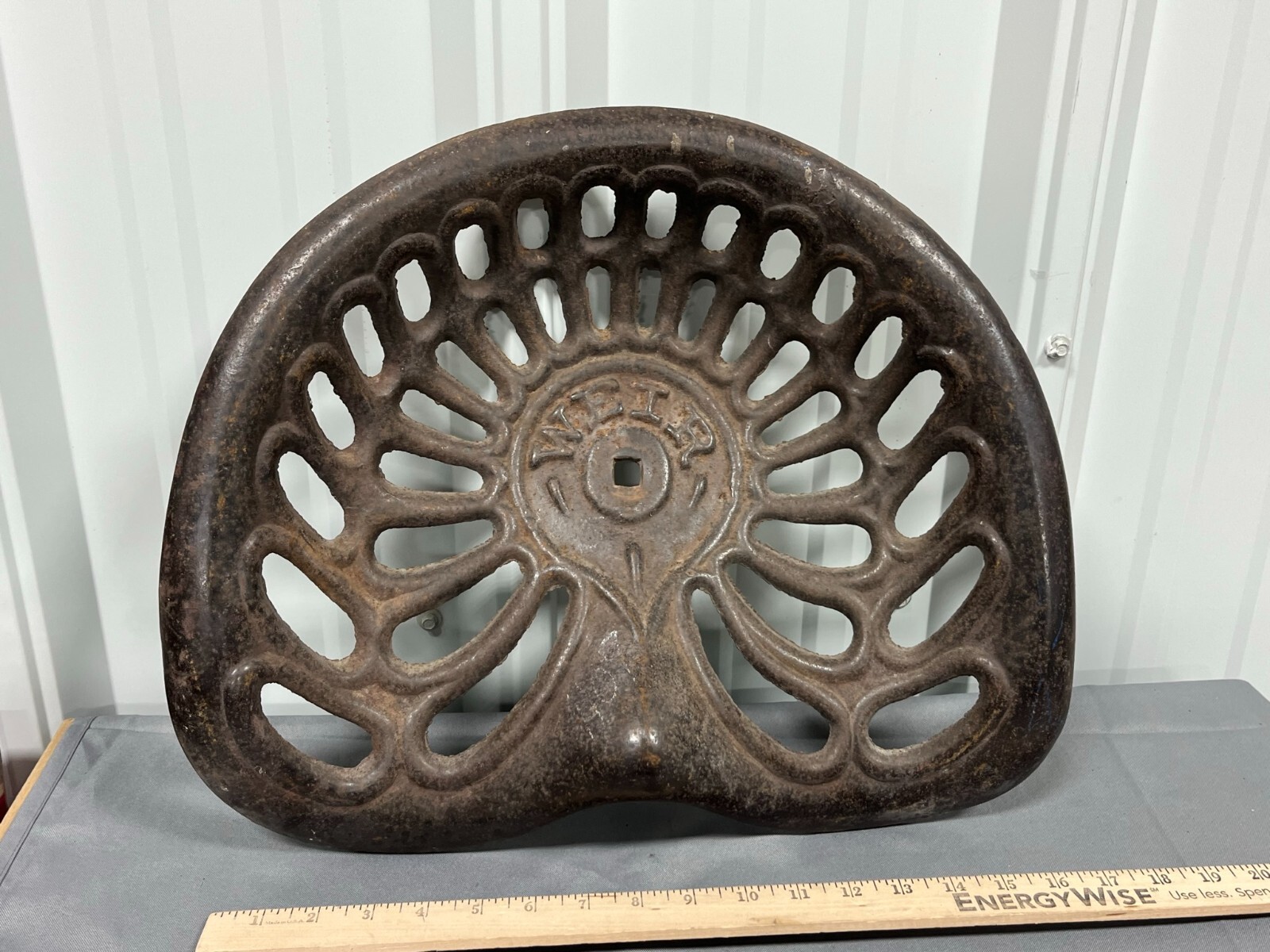 Vintage WEIR Cast Iron Seat Implement Equipment Mower Plow