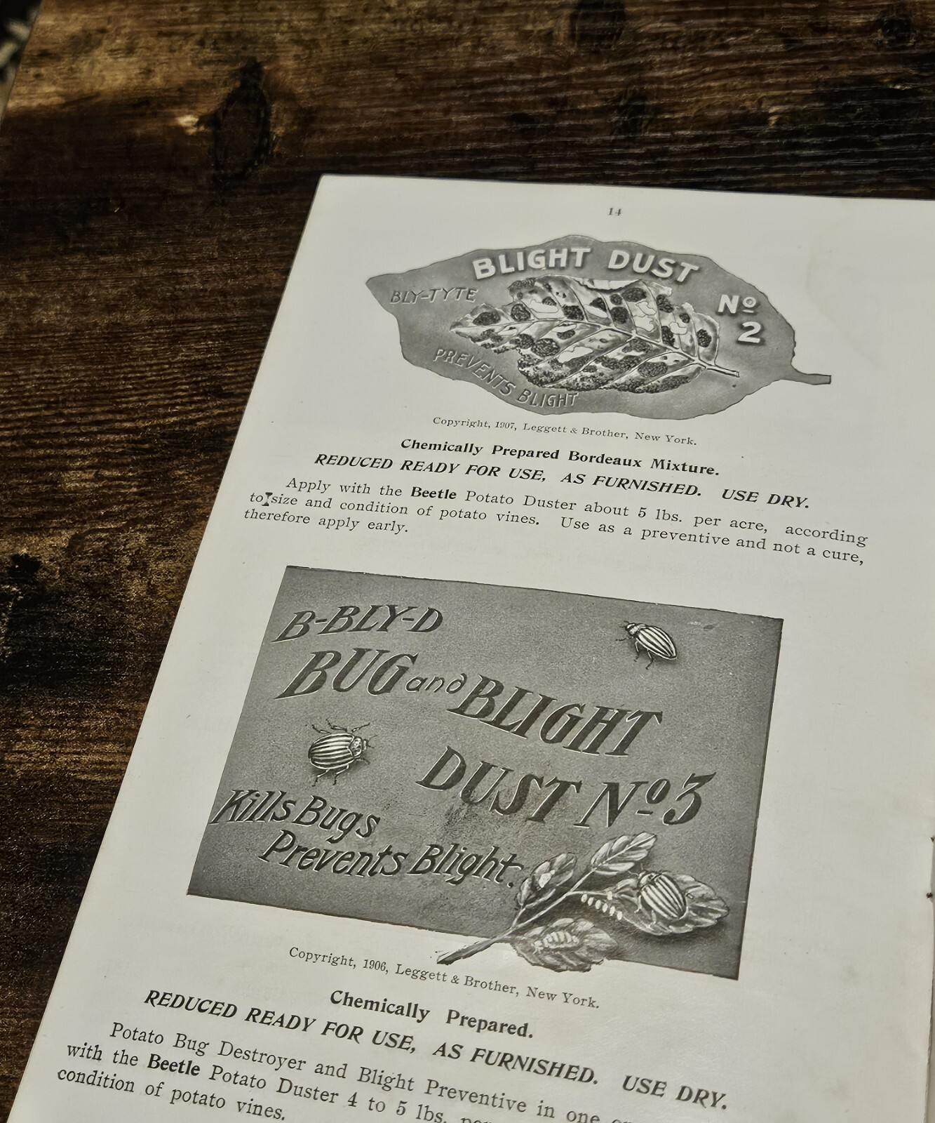 1908 Leggett&rsquo;s Spray Brochure Insecticides Canned Vegetables Farming