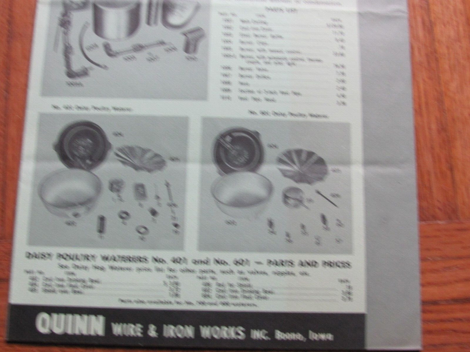 1960s ADVERTISING BROCHURE DAISY LIVESTOCK WATERER QUINN WIRE & IRON BOONE IOWA