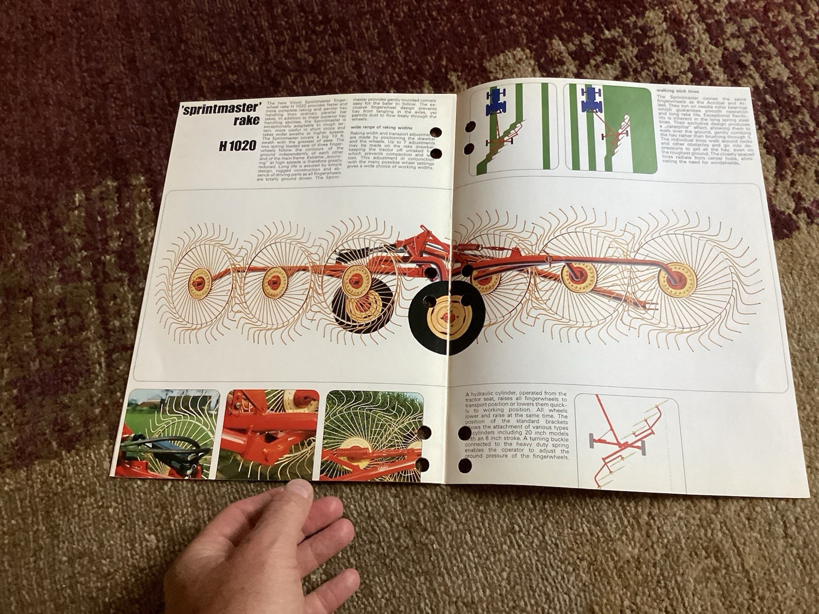 (5) 1975-6 Vicon Brochures – Rake, Harrow, Chisel Plow, Spreader