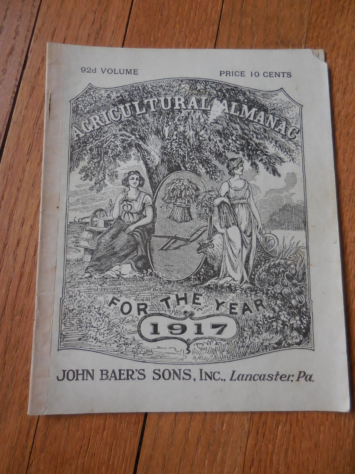 4 Vintage Agricultural Almanacs, Lancaster, PA 1911, 1914, 1916, 1917, J. Baer