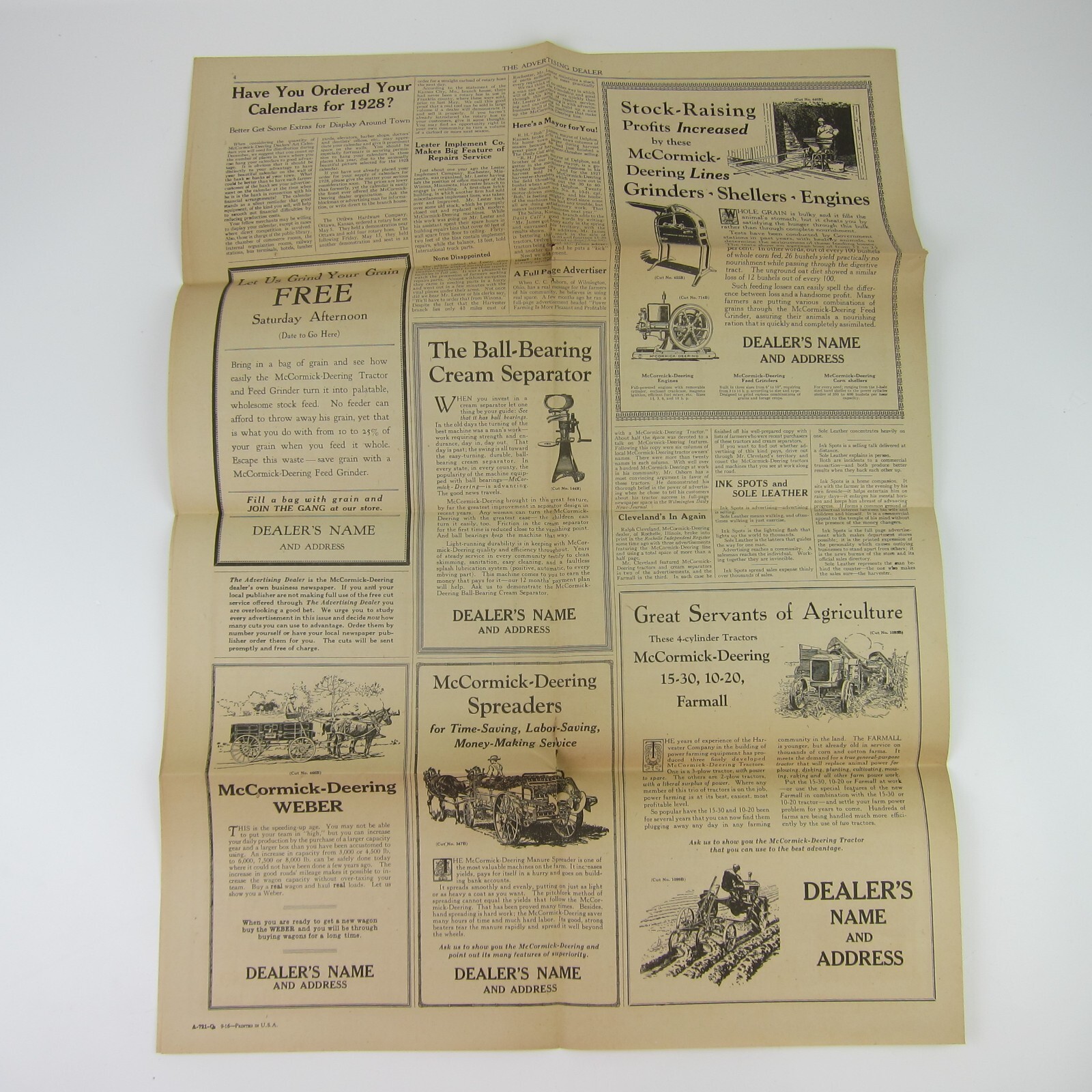 The Advertising Dealer McCormick-Deering Trade News 1927 Chicago IL Antique RARE