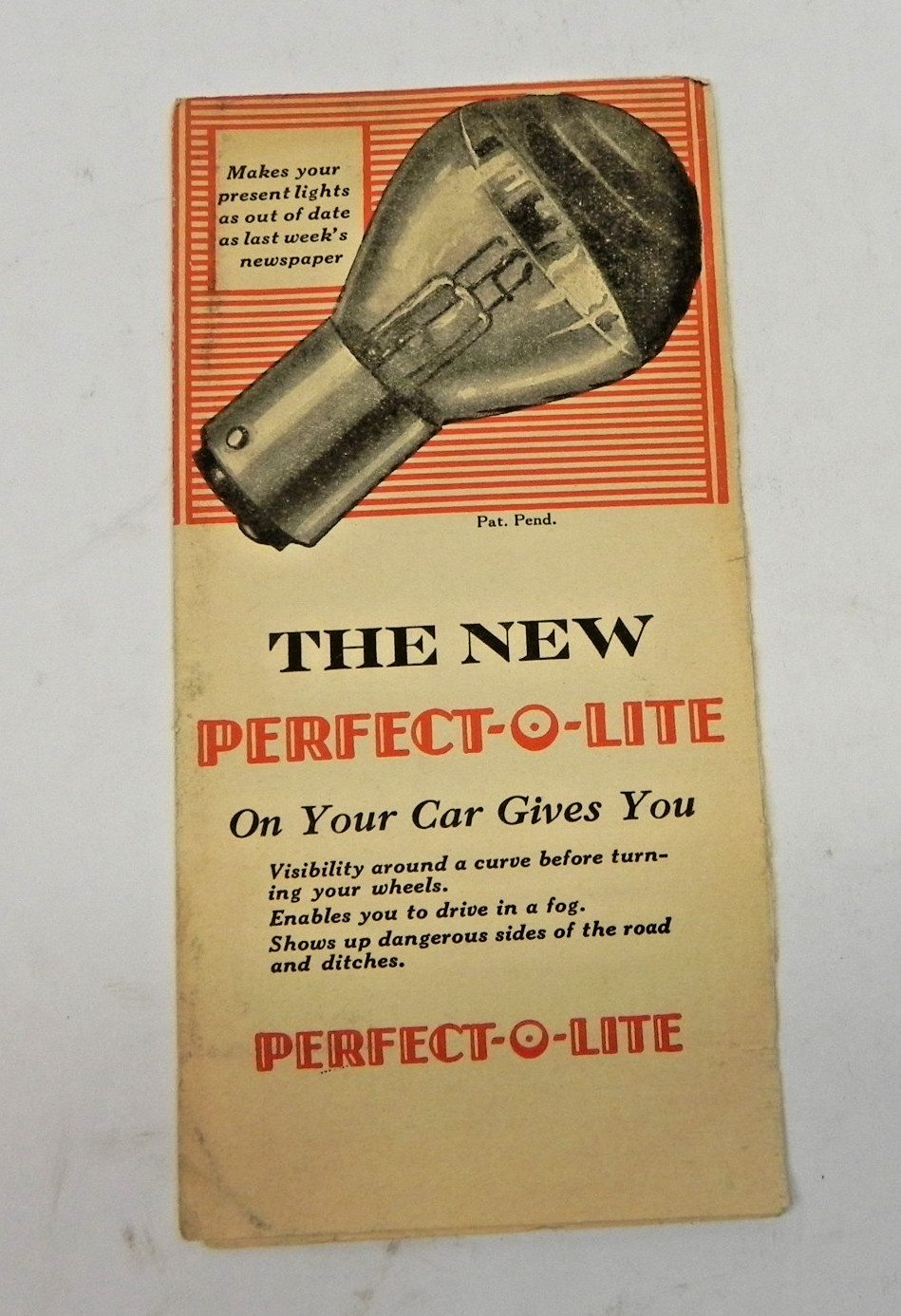 VINTAGE 1930S PERFECTO LITE SALES BROCHURE MAILOUT JOBBER DEALERSHIP AD