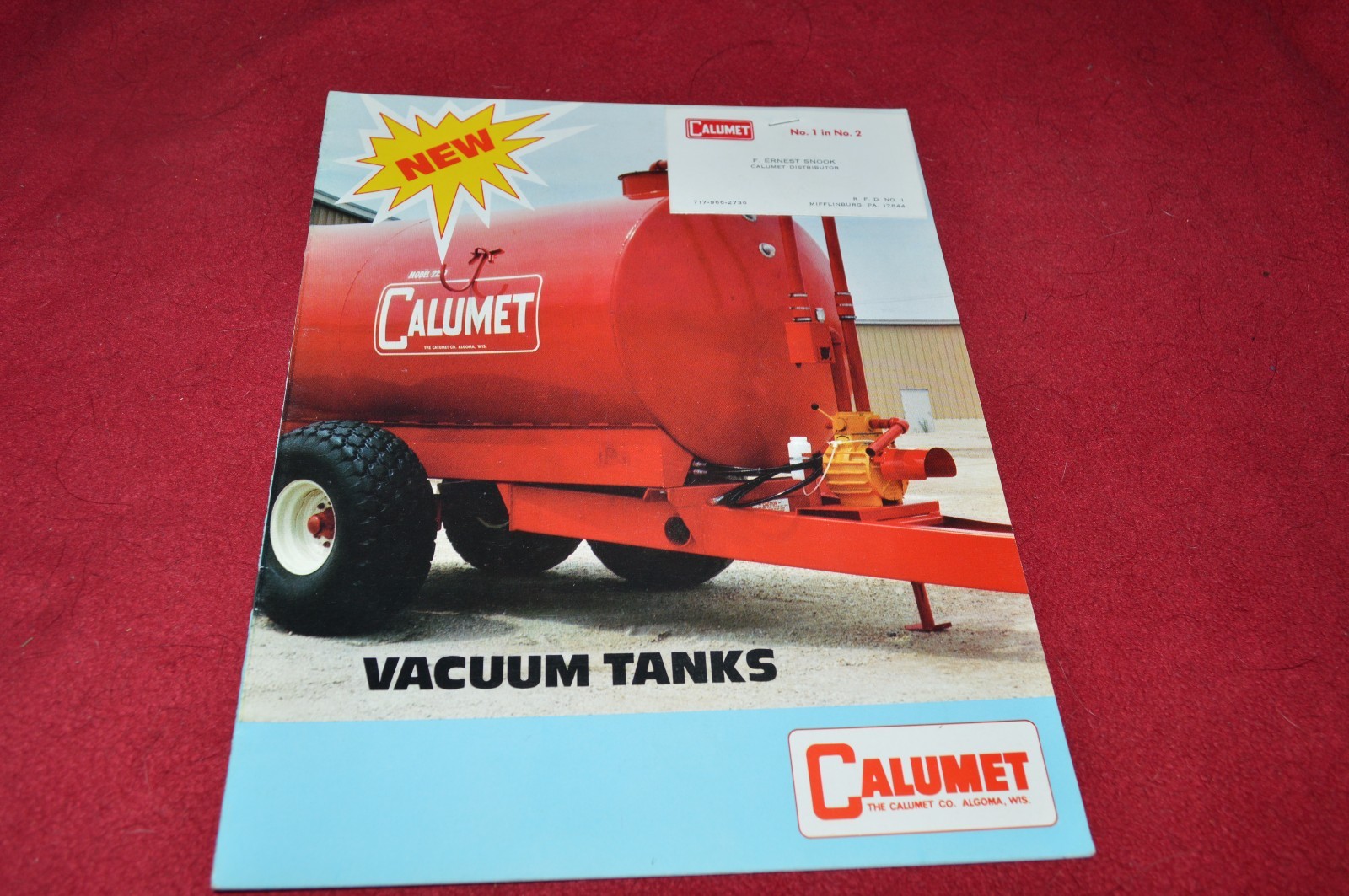Calumet Vacuum Manure Tank Dealer&rsquo;s Brochure YABE14