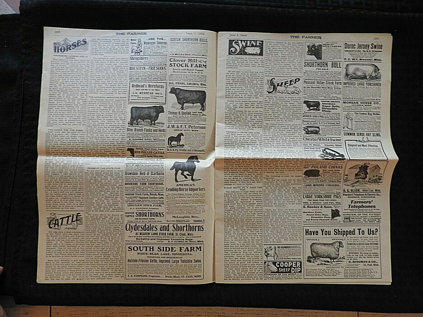 1902 « The Farmer » Webb-Shaw Farm Experiment St. Paul MN Agricultural Newspaper