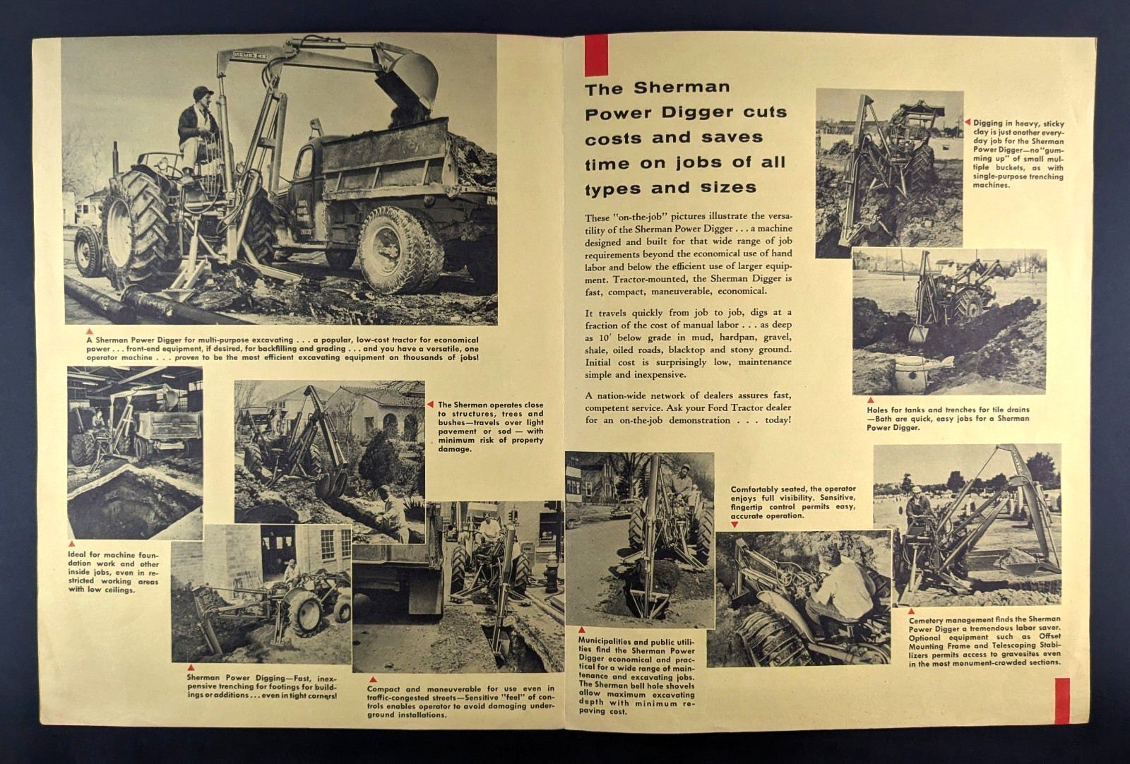 Vintage Sherman Power Digger Dealer Brochure 1950s