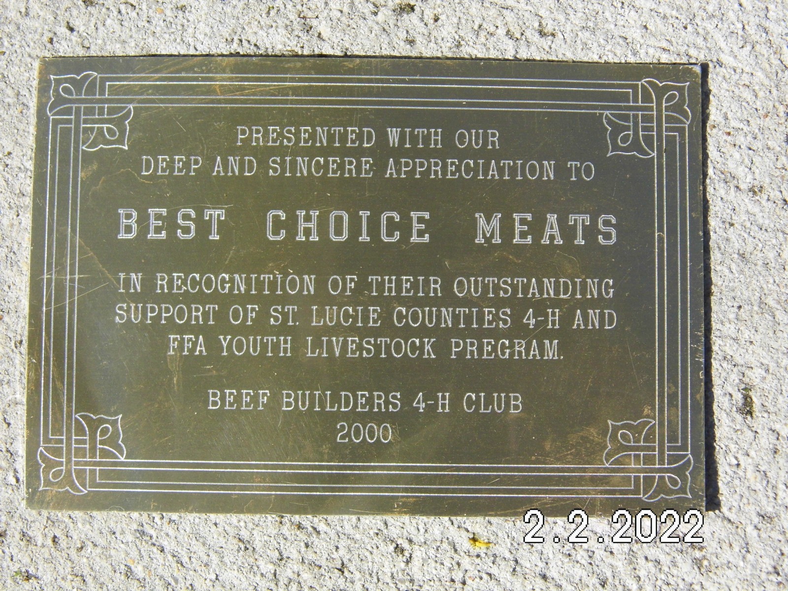 1991 & 2000 St. Lucie Co. Fair 4-H Exhibitor Plaques Best Choice Meats