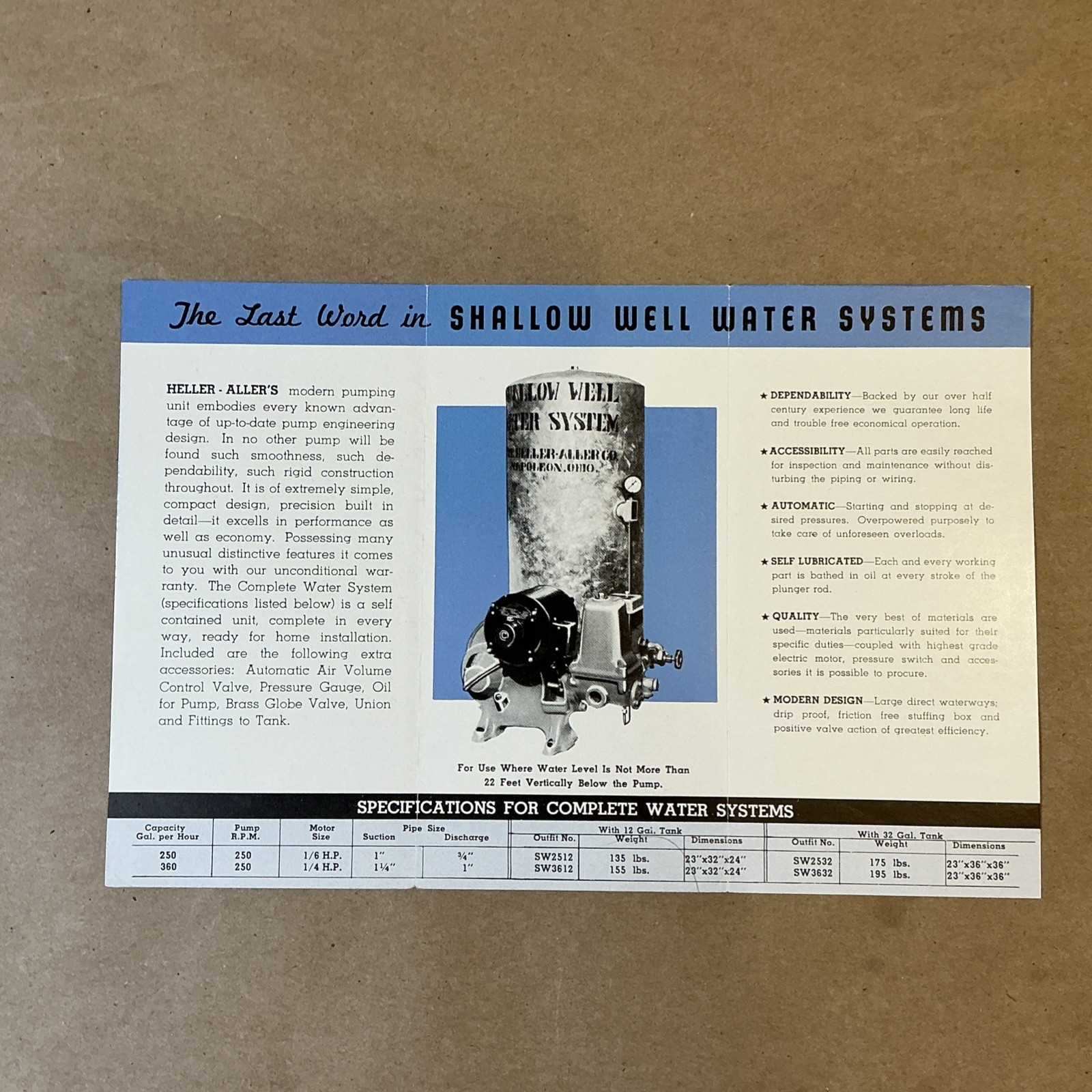 Group Of Heller Aller Co. Brochures 1950s And Before Napoleon Ohio INV-P0126