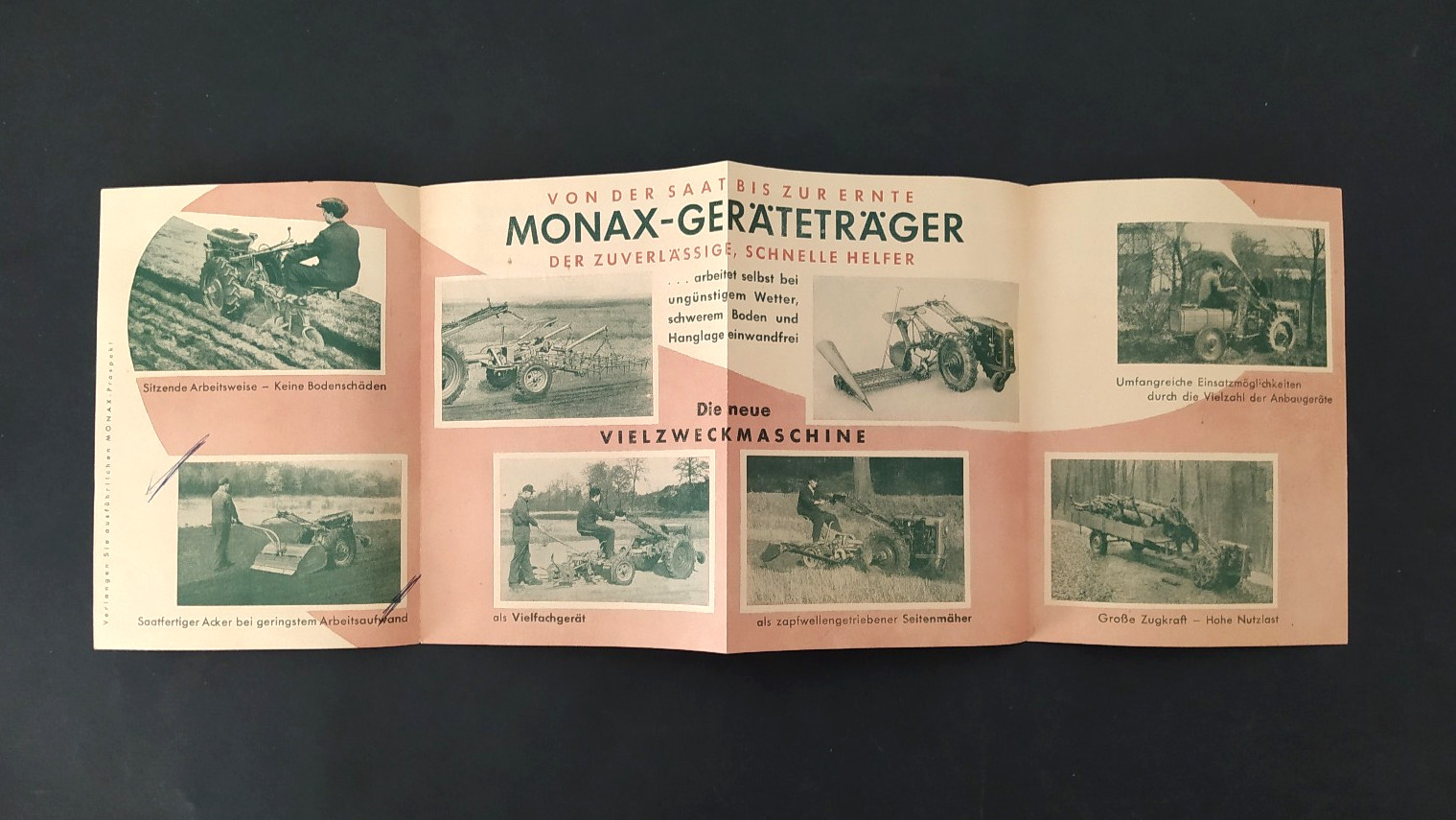 VINTAGE AWK « MONAX » GERMAN SINGLE AXLE TRACTOR BROCHURES PAIR 1950&rsquo;s