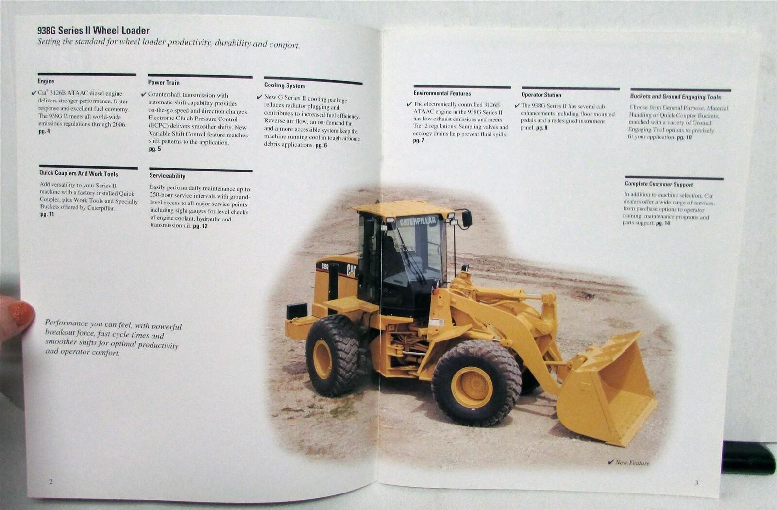 2003 Caterpillar 938G Series II Wheel Loader Specs Construction Sales Brochure