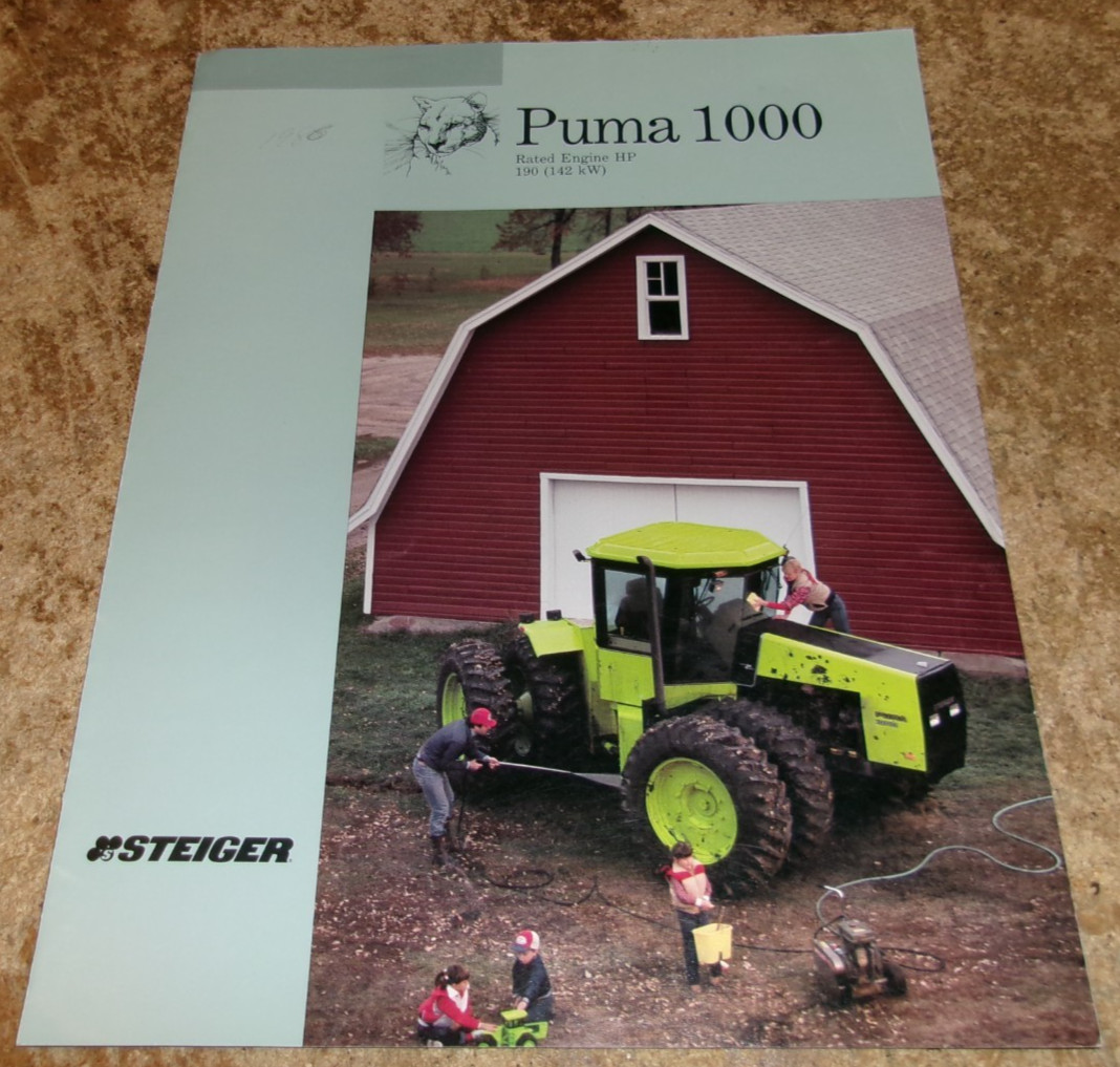 1986 steiger puma 1000 4wd tractor 2 page brochure in good shape used
