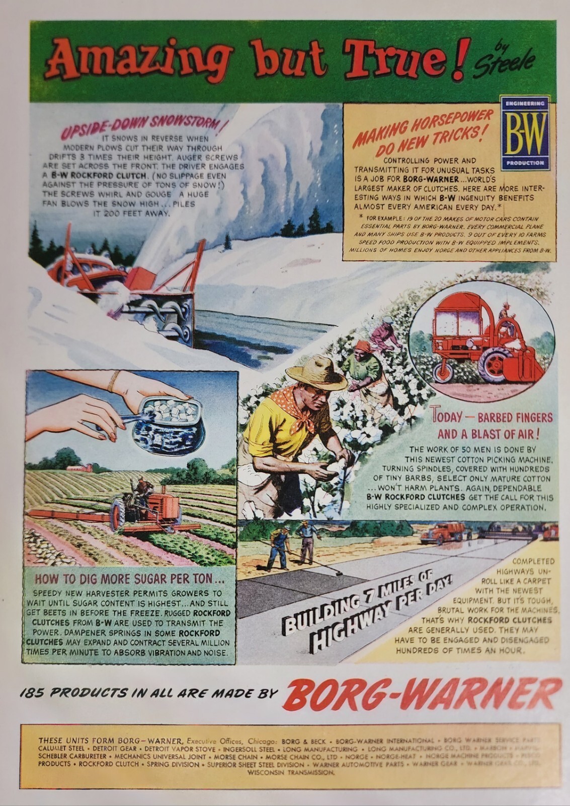 Snowblower Tractor Picture Magazine Ad Farm Print Vintage Wall Art Decor