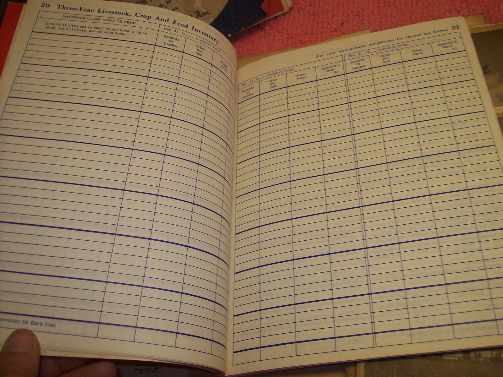 Vintage Lot 1940s 1950s 1960s FHA FSA Farm Record Book, Standard Oil, Waggoners