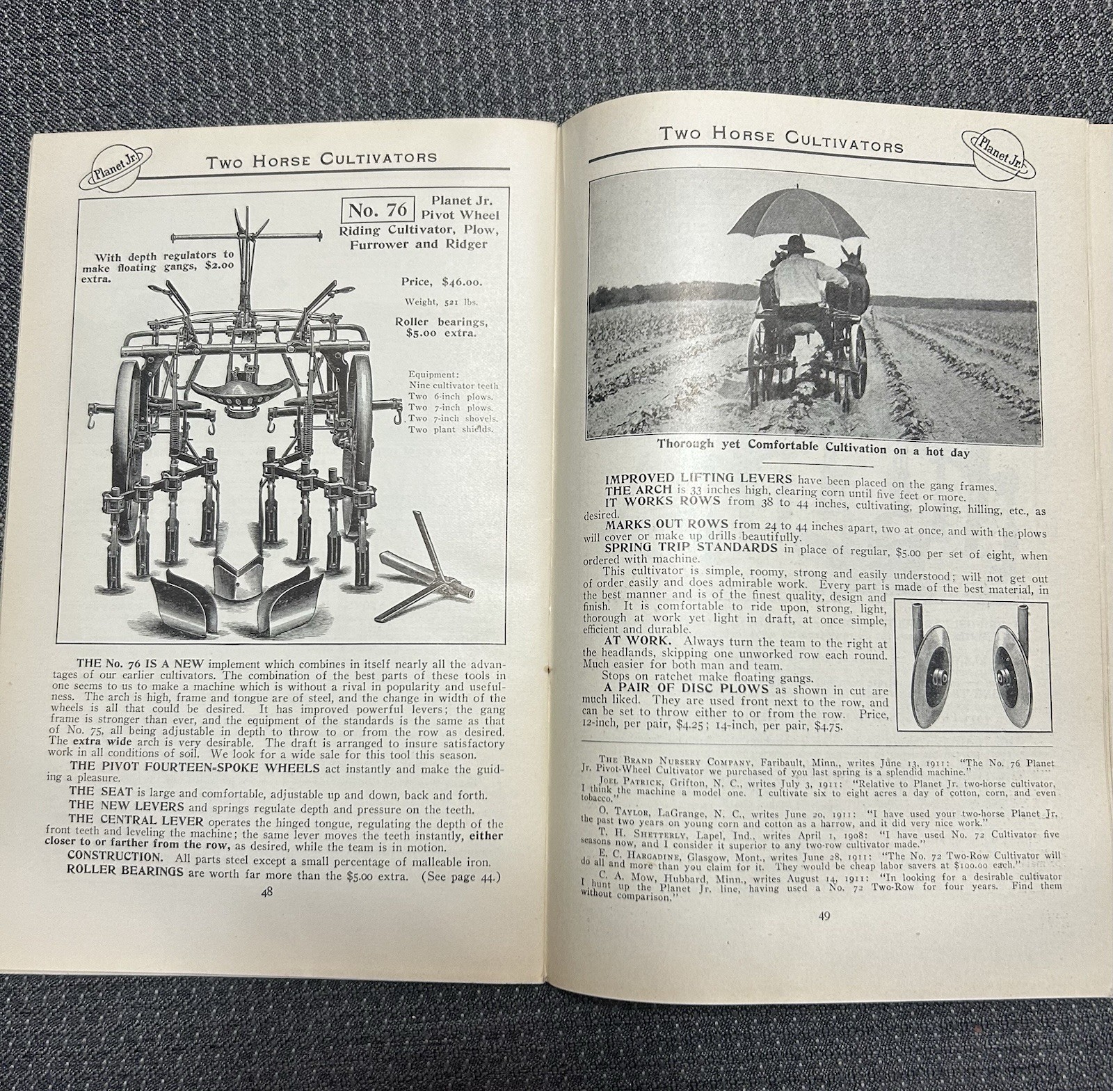 1912 Planet Jr Catalog- Original Old Stock From Turn Of Century Hardware Store