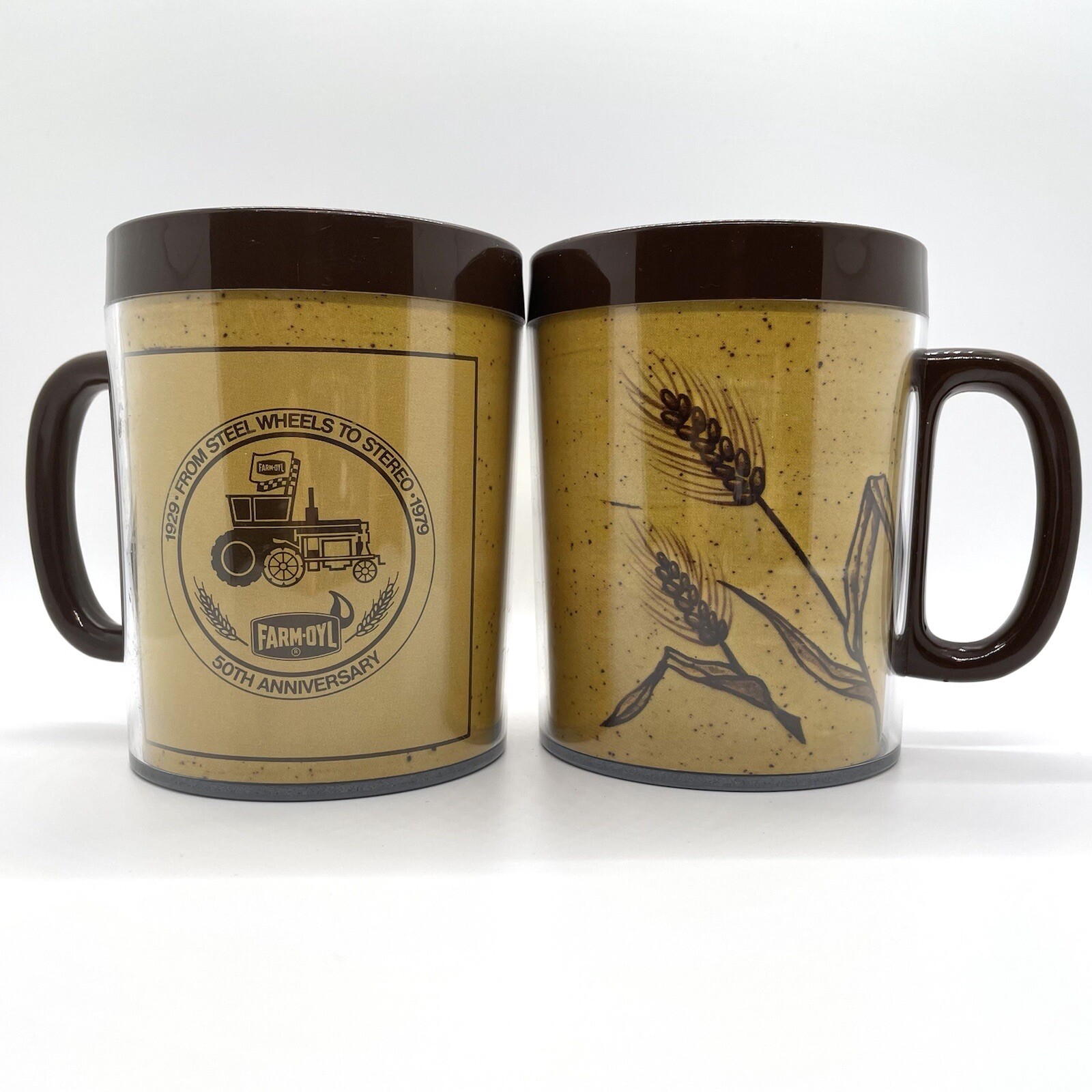 Thermo-Serv Farm-Oyl 50th Anniversary Thermal Mug Cup Made In USA Set Of 2