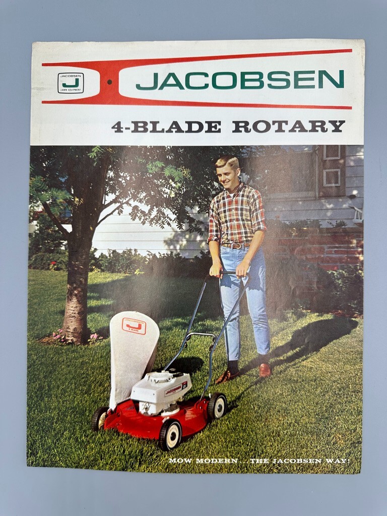 1967 JACOBSEN 4-Blade Rotary LAWN MOWER Advertising Brochure Vintage