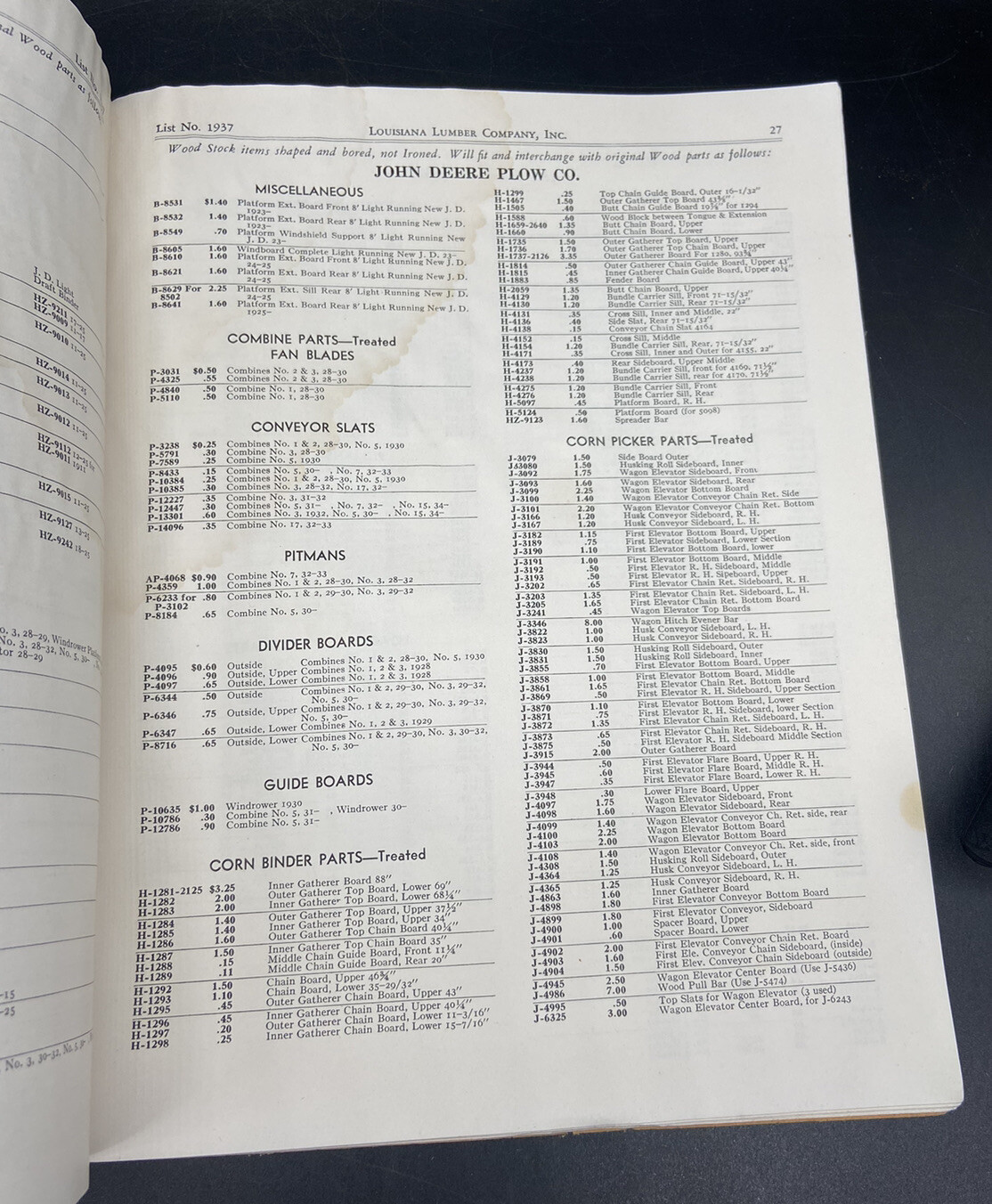 1937 Louisiana Lumber Company Catalog Cairo Illinois Wood Farm Implement Parts