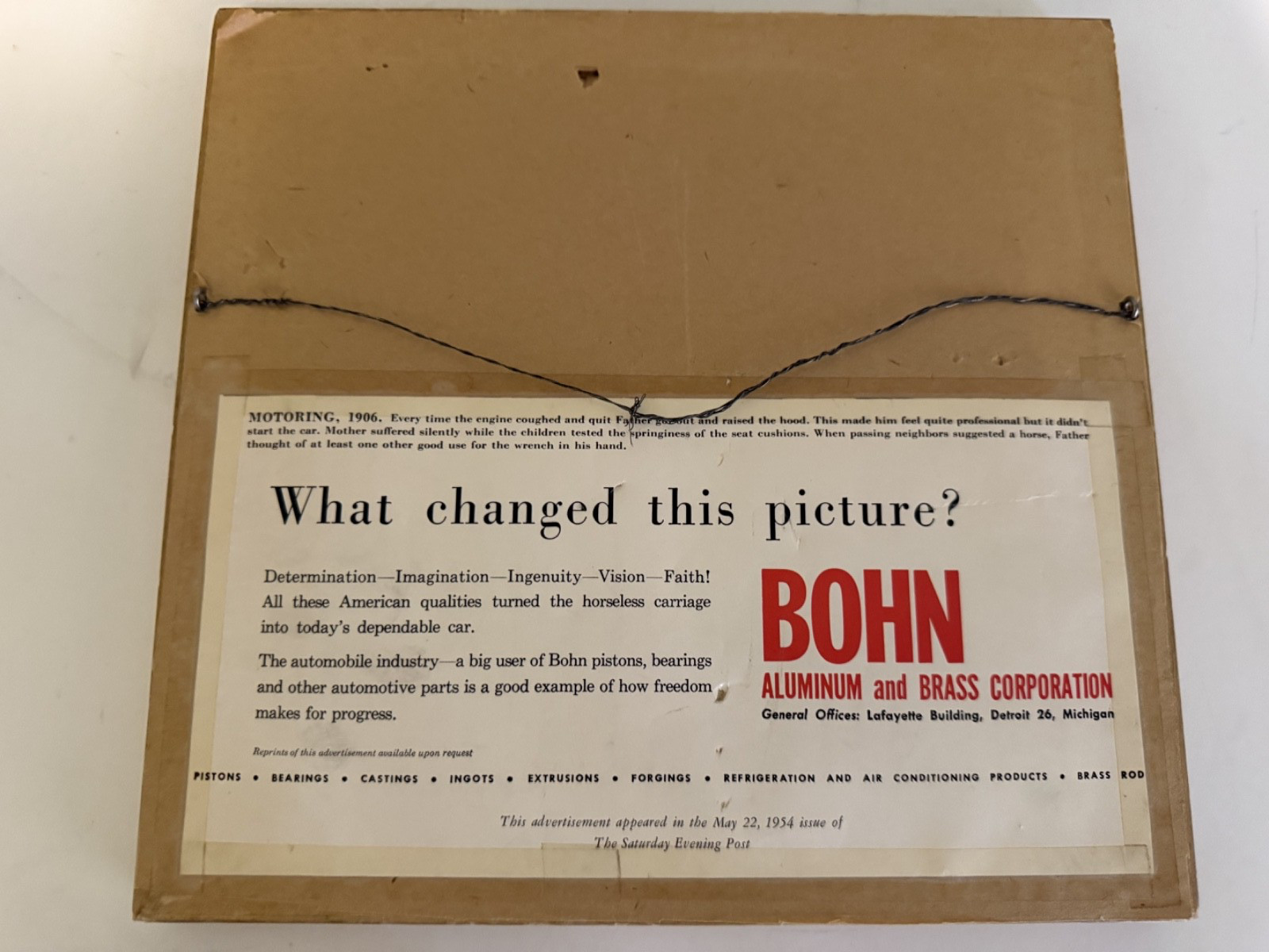 VINTAGE SATURDAY EVENING POST BOHN ALUMINUM AND BRASS CORPORATION PICTURE FRAMES