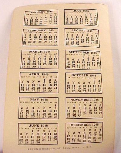 Corn Belt Laboratories 1948 Calendar & Notepad East St Louis Illinois IL Vintage