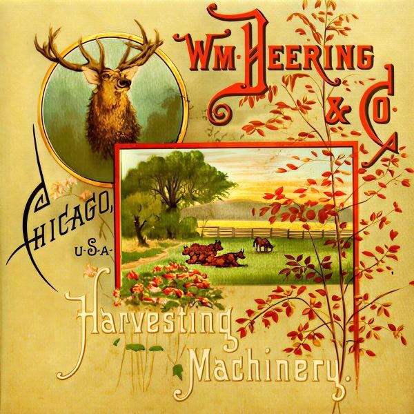 William Deering Harvesting Machines, Chicago NEW Sign: 40&Prime; Dia. Square USA STEEL