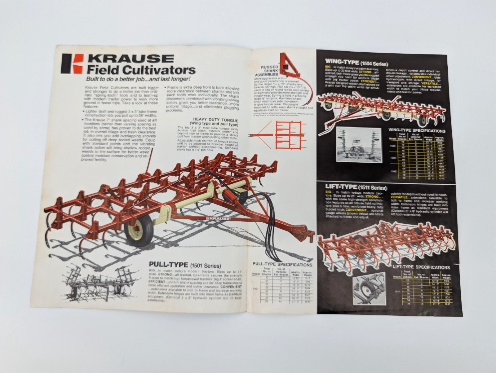 8 pc LOT Vintage Krause Chisel Sweep Plow Field Cultivator Tillage Brochures