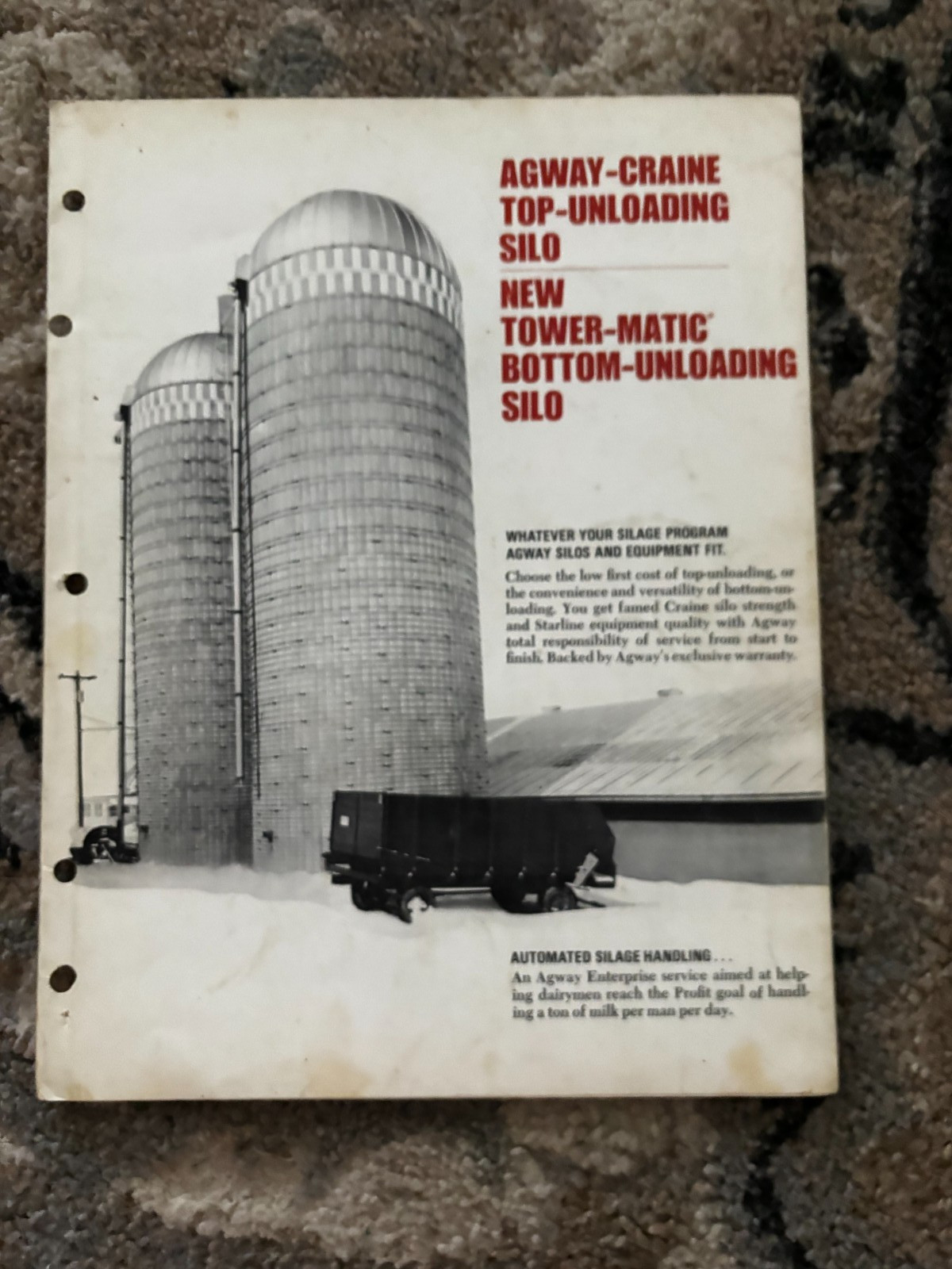 Agway Top Unloading Silo & Tower Matic Bottom Unload Brochure DCPA26