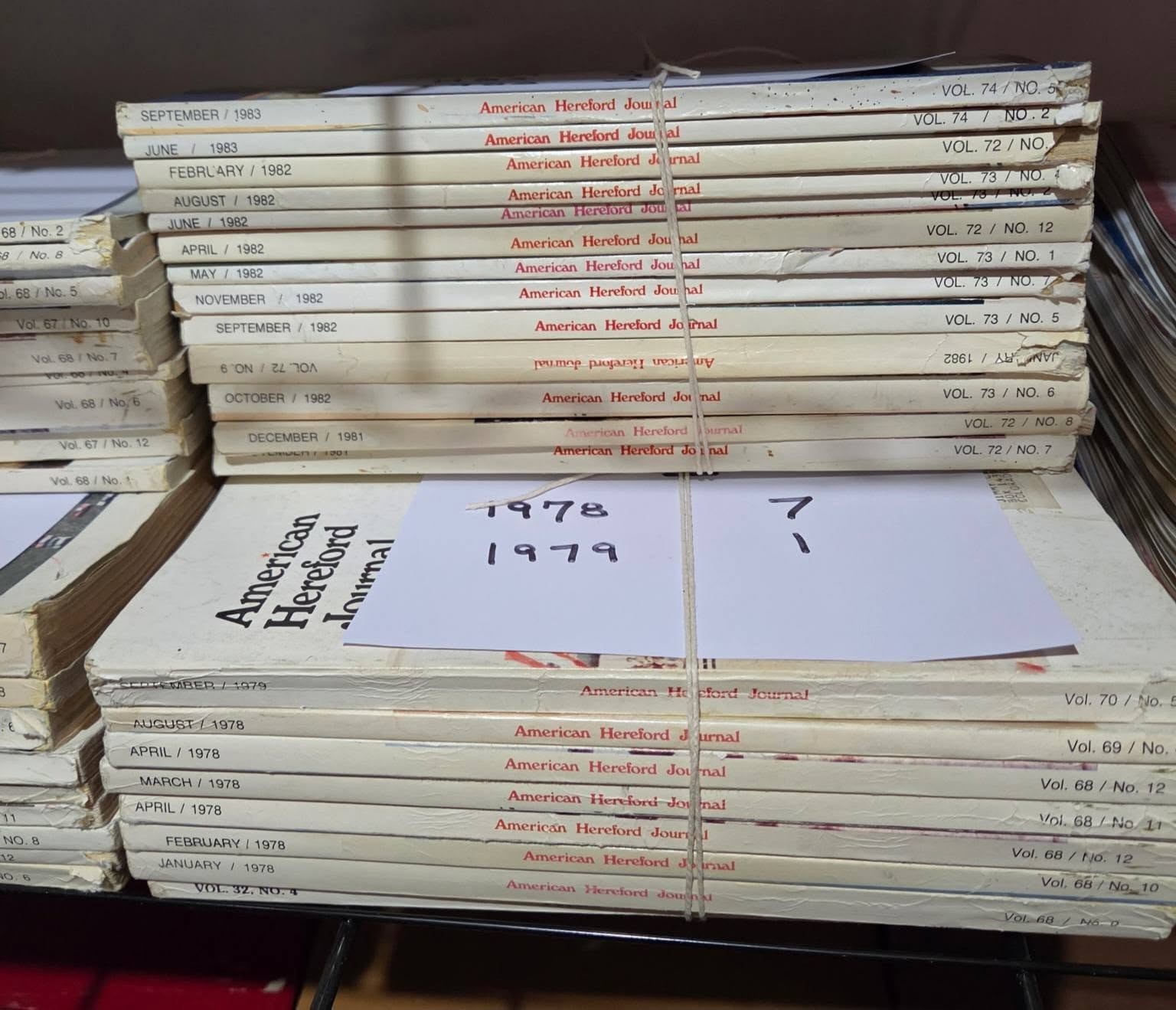 VINTAGE HEREFORD JOURNALS 1950-2001