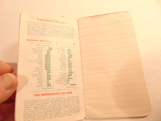 1955 advertising note book promoting Armour Fertilizers