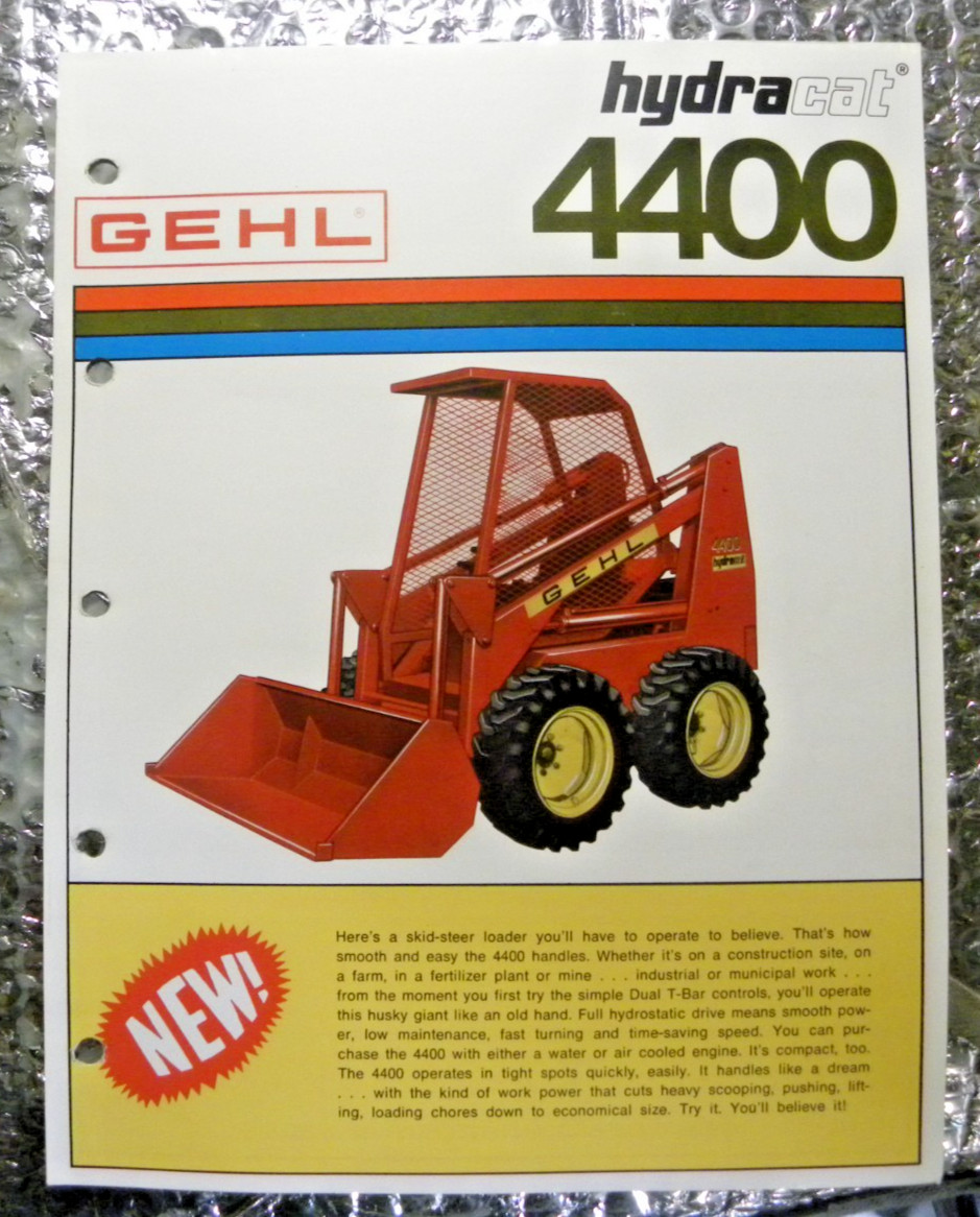 Vintage Factory GEHL Dealer&rsquo;s Brochure 1 Page Hydracat 4400 Skid Steer
